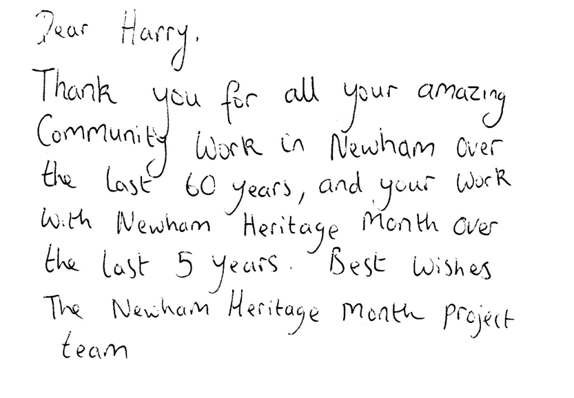 Had no idea that I would have been recognised at the Newham 2024 Heritage showcase event.